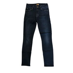 Mother the looker dark wash ankle jeans in the color coffee, tea or me?